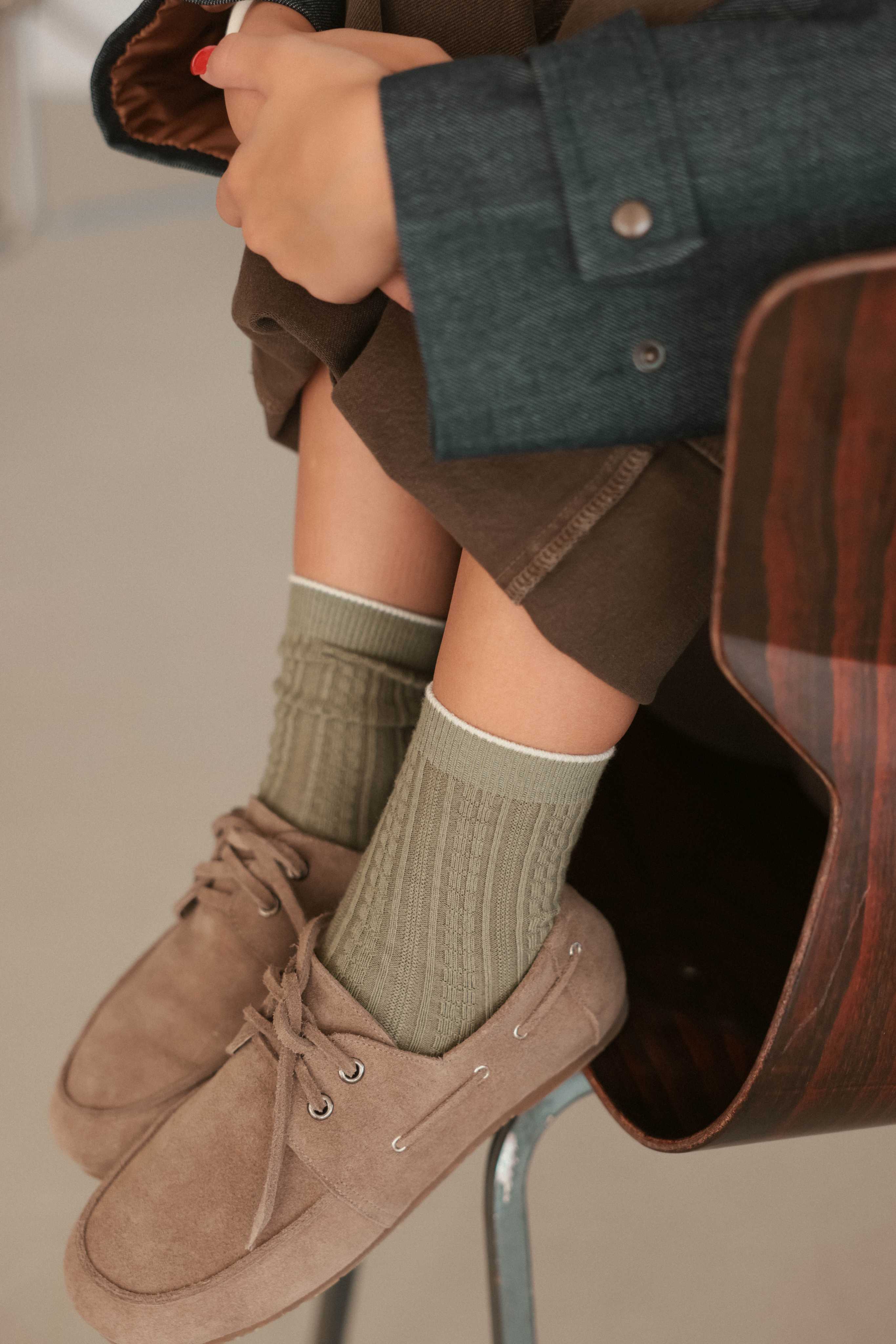 Cream-colored loafer
