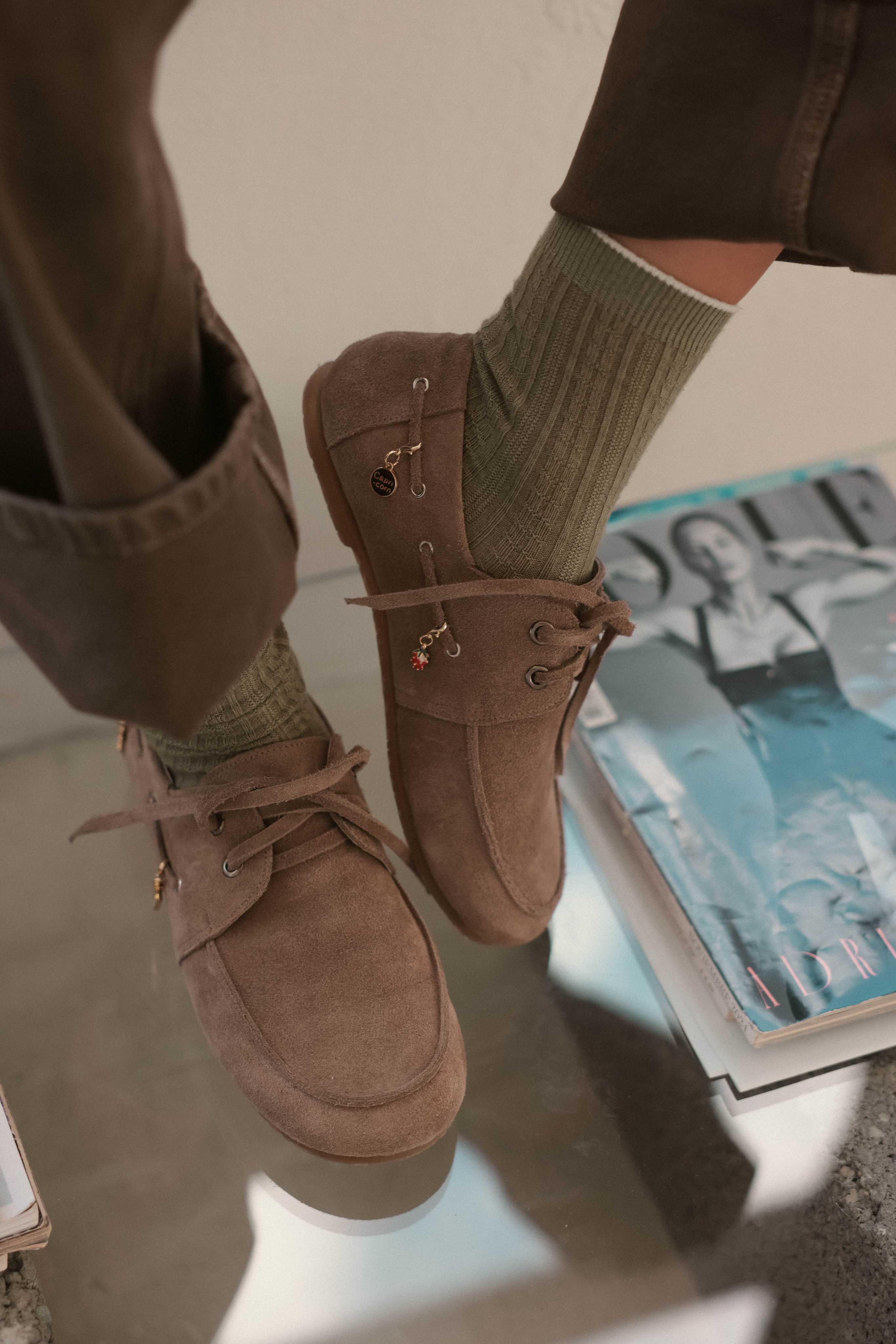 Cream-colored loafer